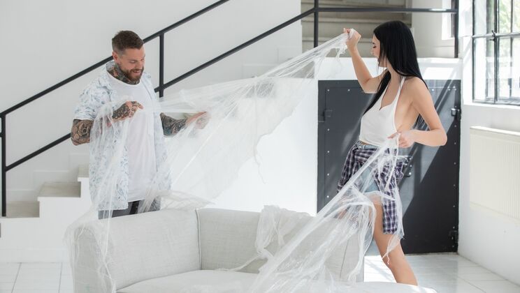 Dean Van Damme and Simon Kitty's Big Tit & Shaved Pussy Encounter - Dean Van Damme - Simon Kitty