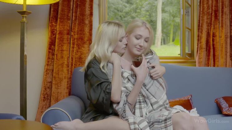 Blonde Tea Party with Big & Small Tits - Aislin - Jessey